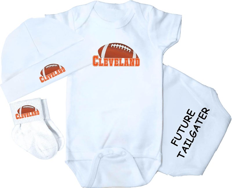 3 Piece Baby Clothing Set for Cleveland Football Fans